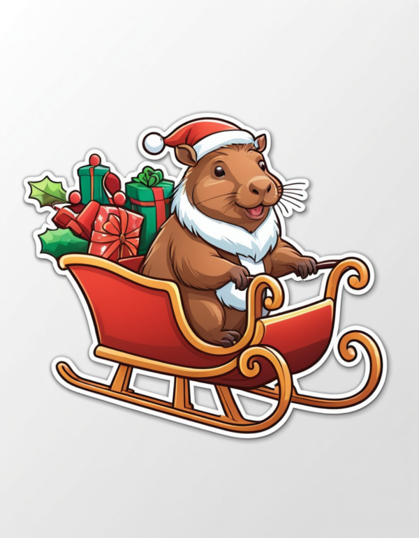 Stickers de CAPIBARA en NAVIDAD para imprimir