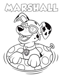 Marshall hojas para colorear de paw patrol