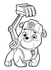 hojas para colorear de paw patrol Rubble de Paw Patrol