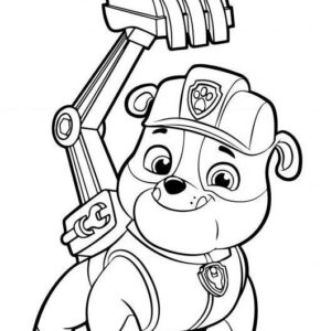 hojas para colorear de paw patrol Rubble de Paw Patrol