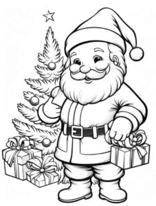 Imágenes para colorear de navidad Papa Noel.