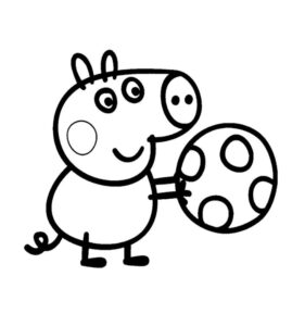 peppa pig con su pelota hojas para colorear