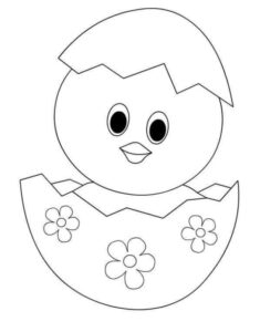 pollito hoja para colorear