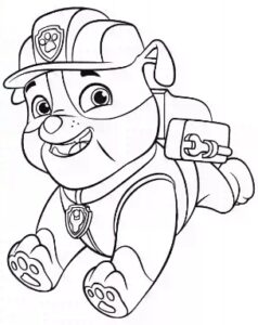 Hojas para colorear y pintar de rubble paw patrol