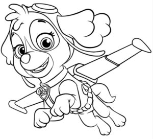dibujos para colorear de sky de paw patrol