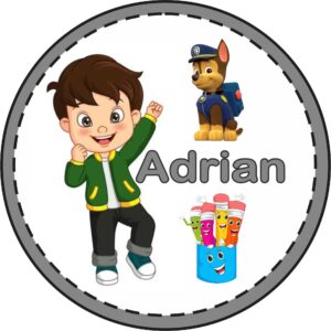 Stickers de nombres para niños con nombre Adrián