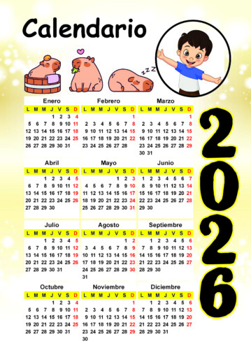 calendario para niños 2026