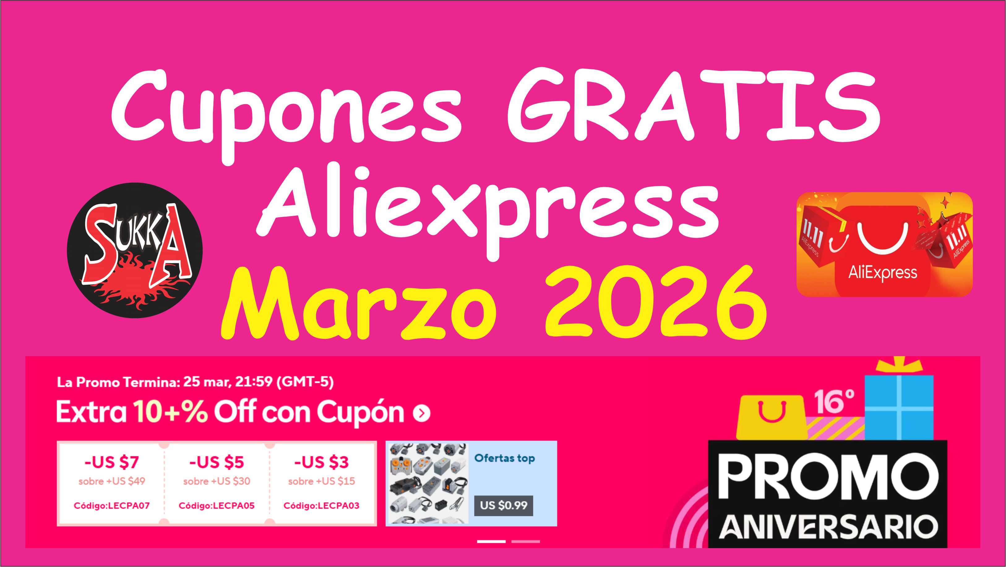 Cupones de Aliexpress del mes de Marzo del 2026
