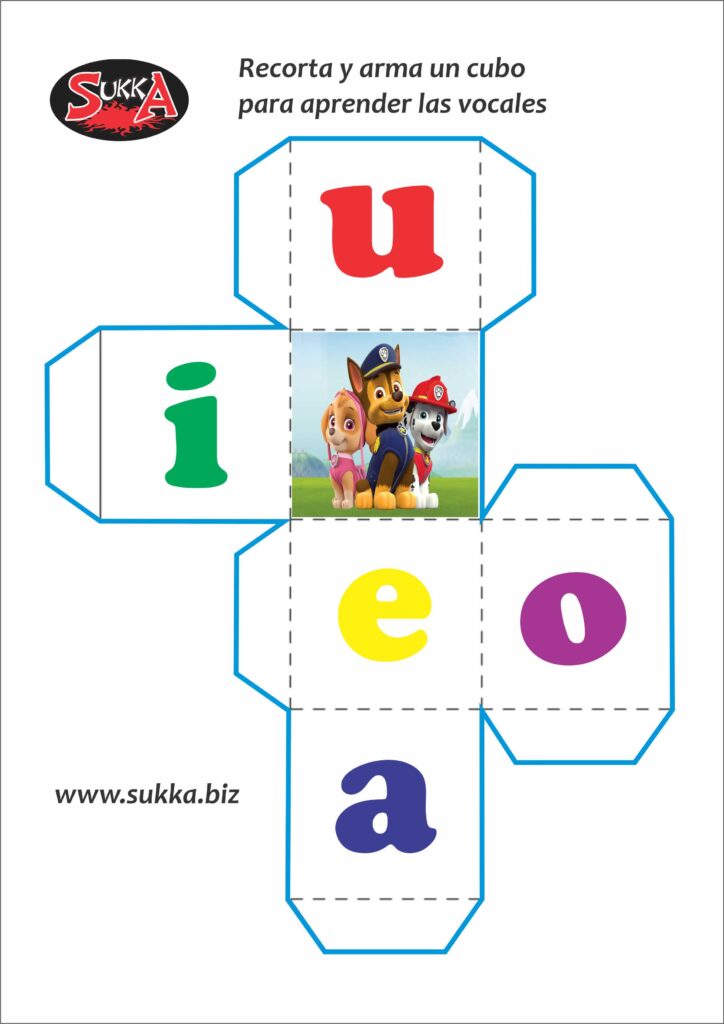 cubo de vocales para niños