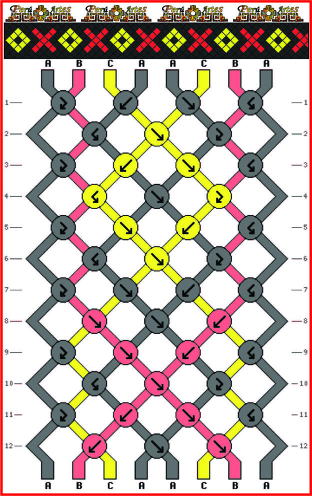 Patrón 3 para hacer pulseras de hilo