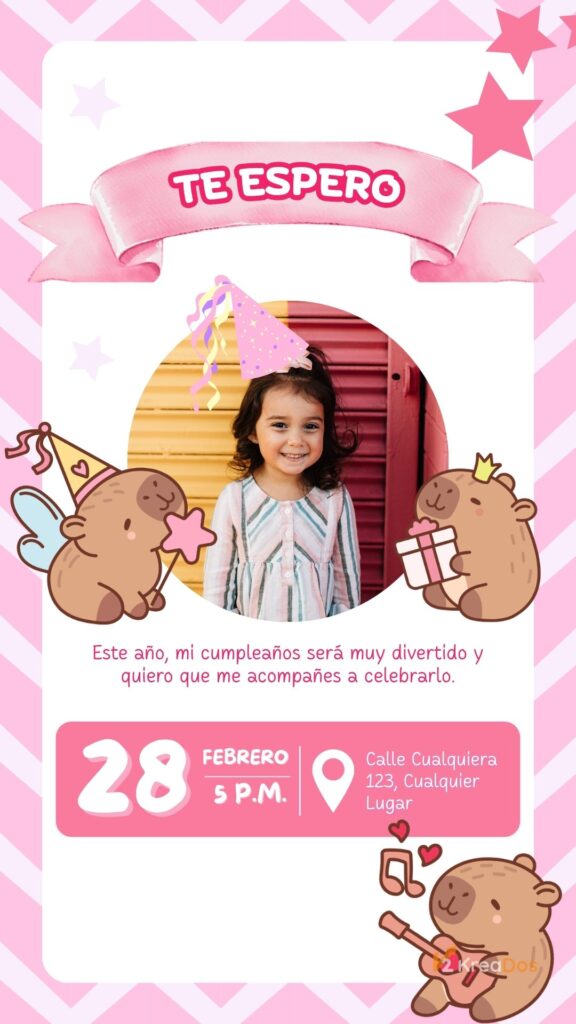 Invitación de cumpleaños de Capibara
