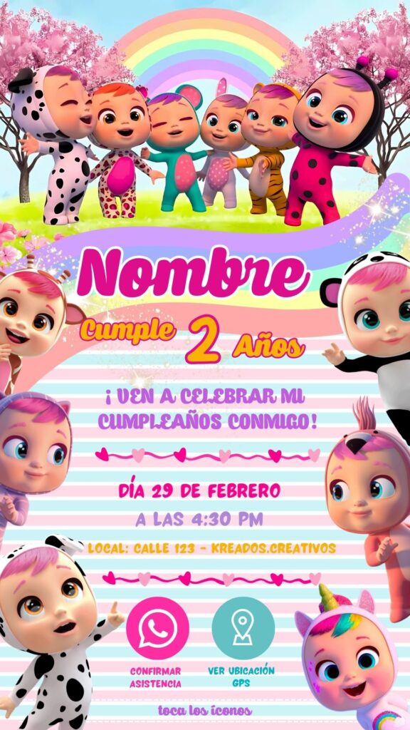 Invitación de cumpleaños de los bebés llorrones