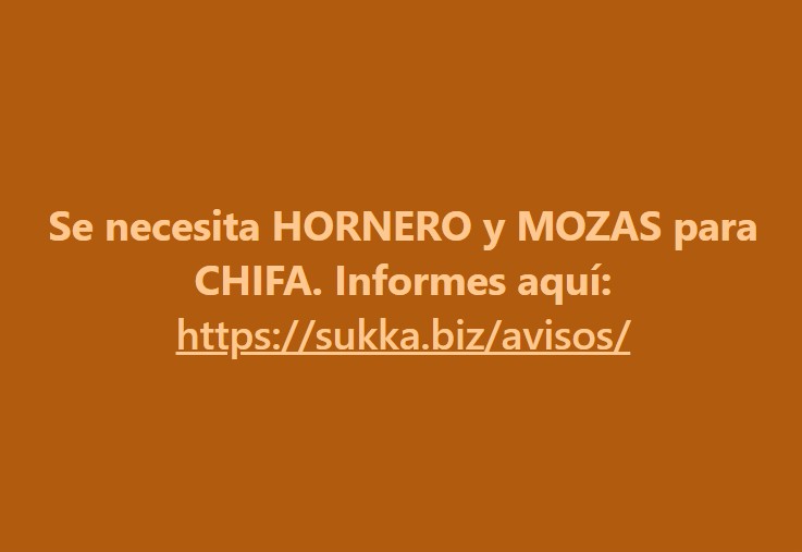Se necesita HORNERO y 3 MOZAS