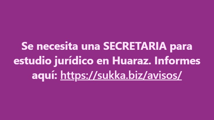 Se busca una SECRETARIA para estudio jurídico