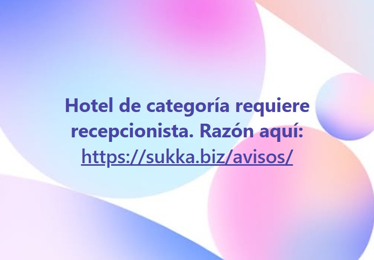 Hotel de categoría requiere recepcionista