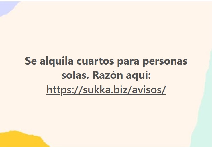 Se alquila cuartos para personas solas
