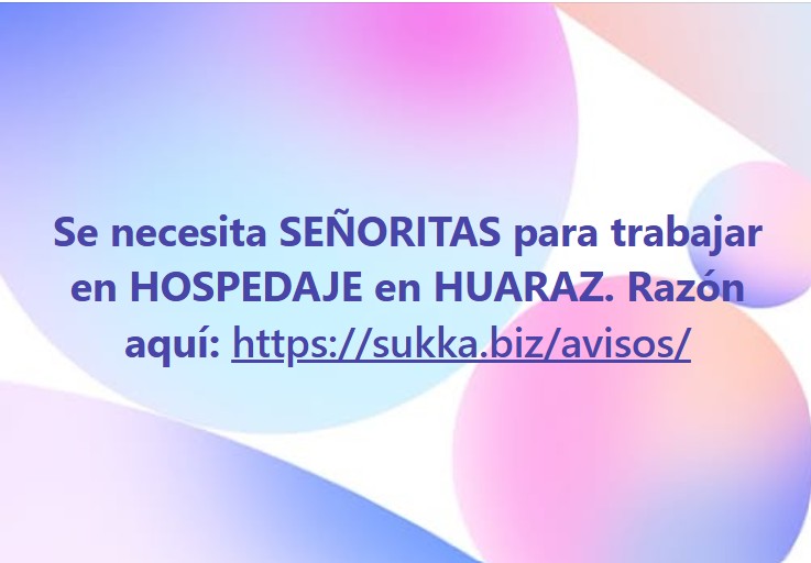 Se necesita señoritas para trabajar en hospedaje