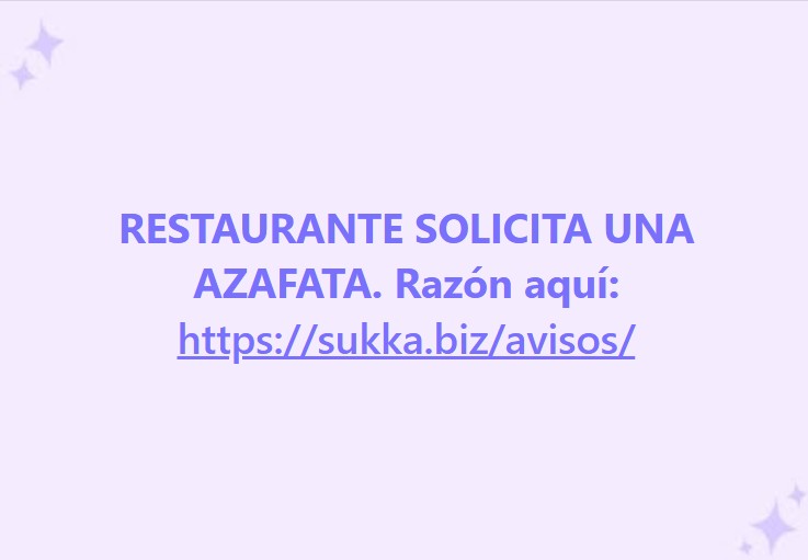 EL FESTÍN RESTAURANTE SOLICITA: UNA AZAFATA