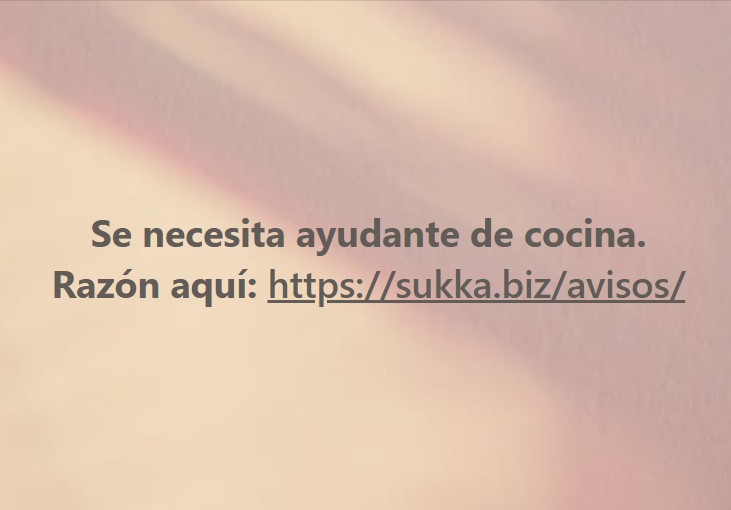 Se necesita ayudante de cocina