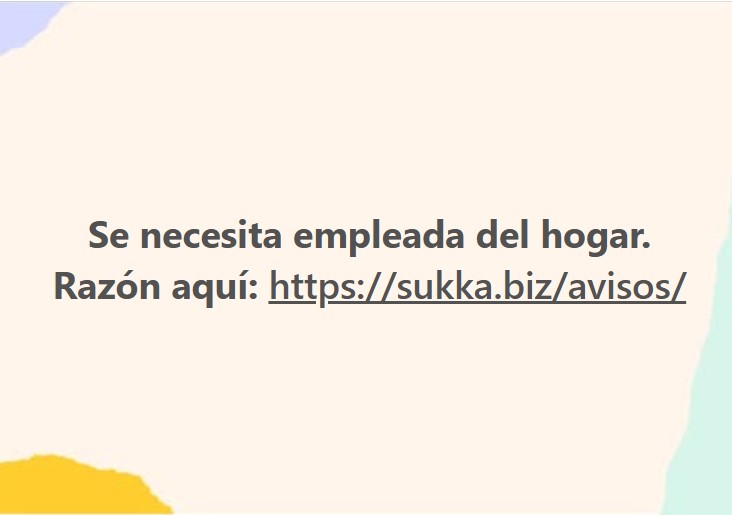 Se necesita empleada del hogar