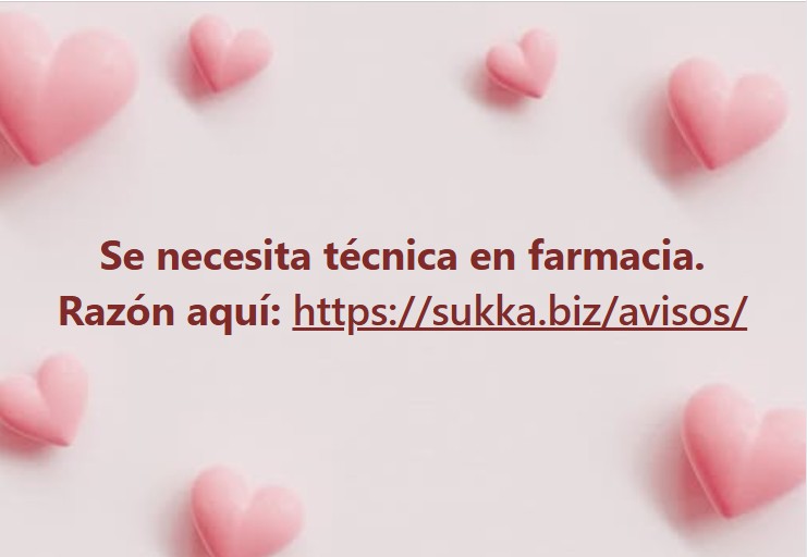 Se necesita técnica en farmacia