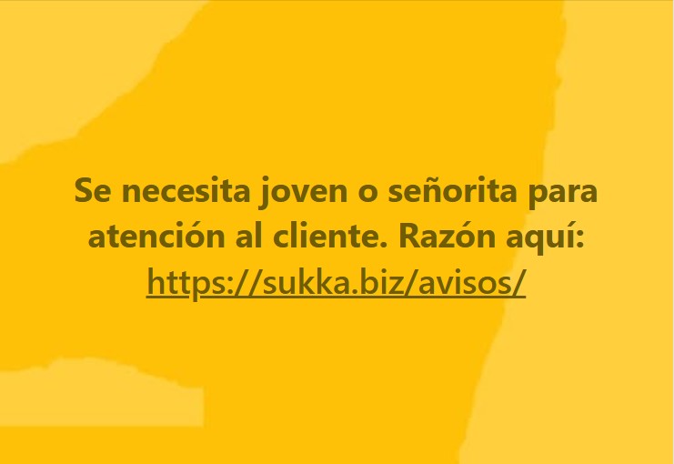 Se necesita joven o señorita para atención al cliente
